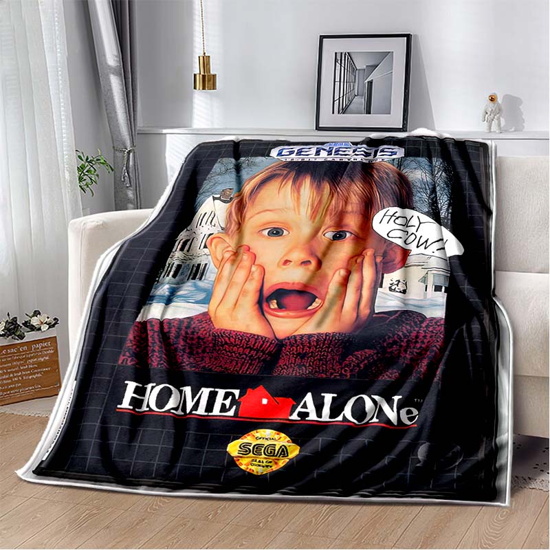 Home‑Alone Classic Film Print Flannel Blanket Soft Warm Throw For Sofa Bedroom Xmas Home Decor Holiday Fan Collectible Gift