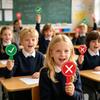 4Pcs Double Sided Hand Held Response Card Portable Classroom Response Signs  Photography Prop