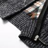 Men's Casual High Collar Long Sleeve Knitted Top with Velvet Warmth for Autumn and Winter Fashion Multi Functional Jacket