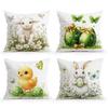 Easter Bunny Egg Clover Pillowcase Printed Polyester 40/45/50Cm Throw Pillowcover Decorative Sofa Cushion Pillowslip Home Decor