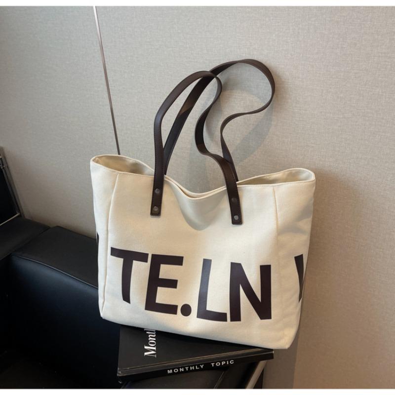 Canvas Bag Women's Large-capacity New Autumn and Winter Versatile Literary and Lazy Style Shoulder Commuter Tote Bag