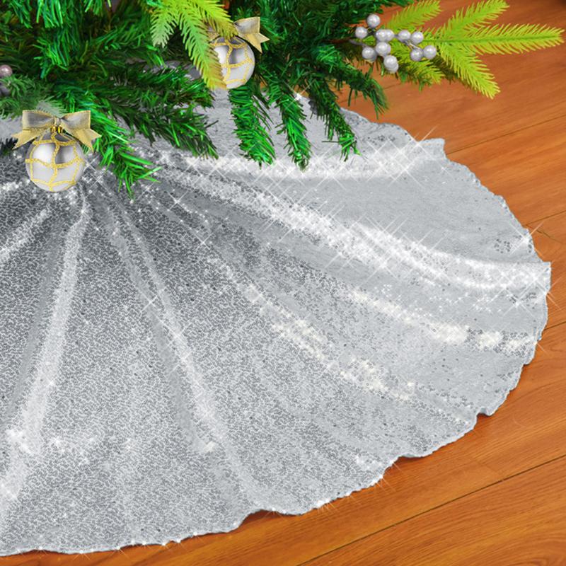 silver sparkle tree skirt