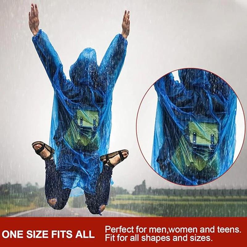 1PC Disposable Raincoat Portable with Caps for Adult Thickened Clear Travel Supplies Waterproof Outdoor Rainwear