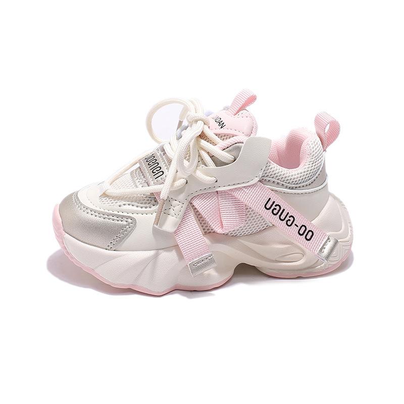 Girls Sports Shoes Children's Breathable Dad Shoes 2025 Spring and Autumn New Mesh Running Shoes Girls Fashion Casual Shoes