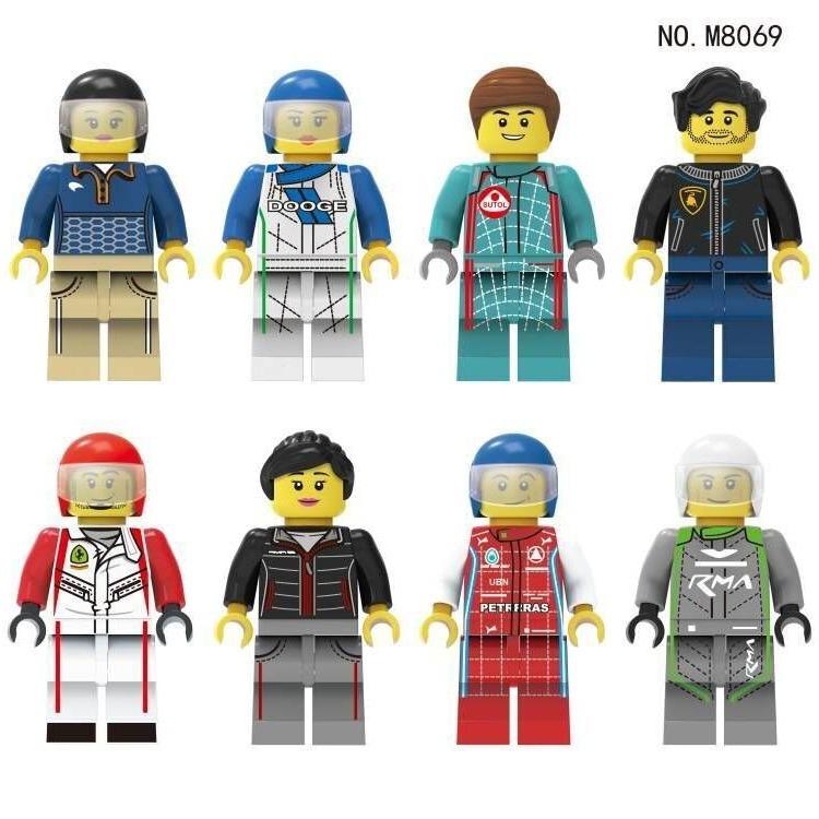 M8069 Racer Building Block Minifigures City Professional Doll Small Particles Toy Bag