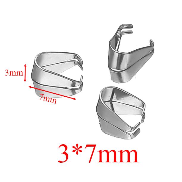 

50pcs Stainless Steel Clip Clasps Pendant Charms Buckle Connectors Bail Beads DIY Jewelry Findings Crafts Components Accessories