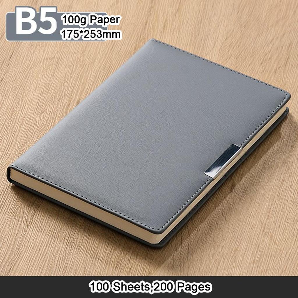 A5/B5 verdickter Business-Leder-Notizblock, Studenten-Studienheft, Arbeitsbesprechungs-Protokollbuch, Tagebuch, Exzerptbuch, 100 Blatt