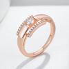 Fashion  Rose Gold Color Bride Wedding Rings For Women Simple Glossy Natural Zircon Accessories Daily Fine Jewelry