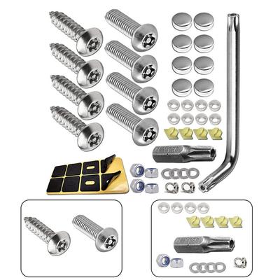 Anti Theft Black License Plate Screws Nut Mounting Kit For Most Cars  Auto Security Plate Screw Set Stainless Steel