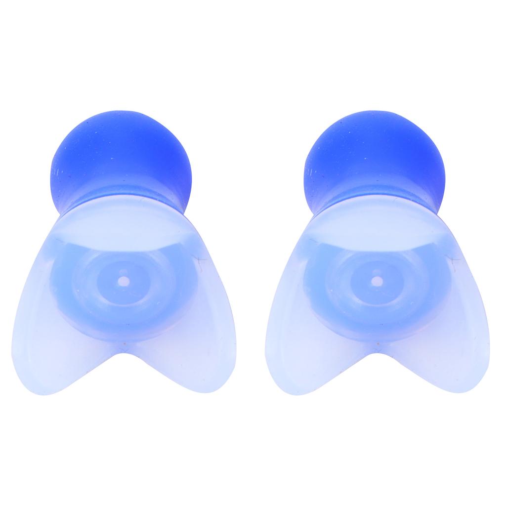 Swimming Waterproof Earplugs Flying Noise Reduction Silicone Ear Plug with Black Sealing BottleBlue