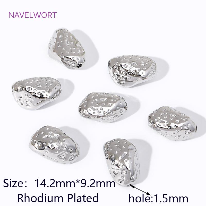 

18K Gold Plated Brass Irregular Stone Shape Spacer Beads Separators For Jewelry Making DIY Beading Bracelet Necklace Accessories 2 pieces