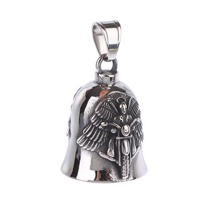 Neue Herren Motorrad Wind Retro Punk Hip Hop Rock Flügel Motorrad Charakter Glocke Anhänger Halskette