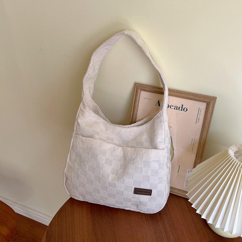Large Capacity Bag for Women with Versatile Autumn New Canvas Shoulder Bag Texture Simple Niche Casual Tote Bag