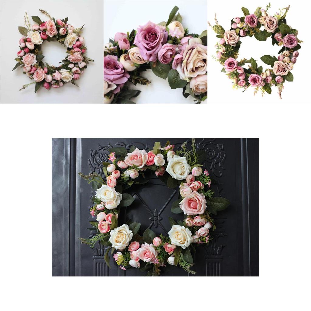 Elegant Peony Rose Flower Wreath For Stylish Wedding And Home Door Decor