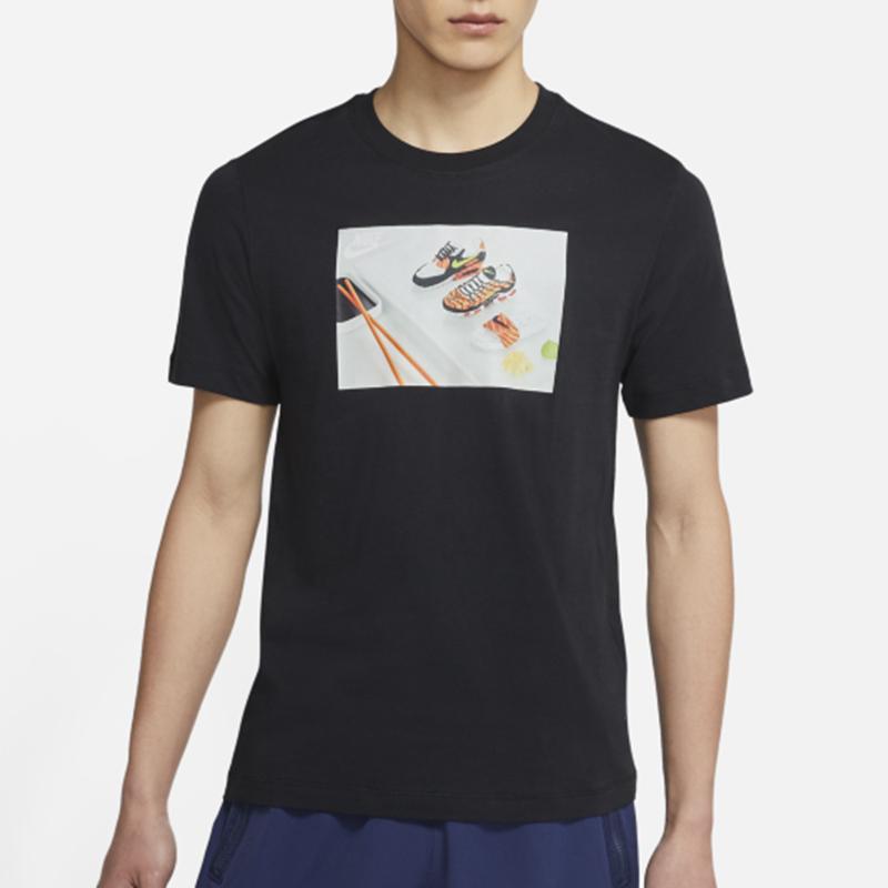 Nike T-shirt de sport imprimé à manches courtes et col rond pour homme Hauts Noir DD1327-010