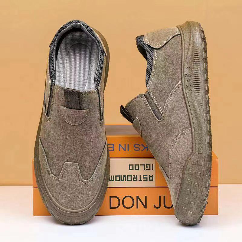 One-pedal men's shoes casual and comfortable men's casual tooling shoes trendy fashion low-top work shoes