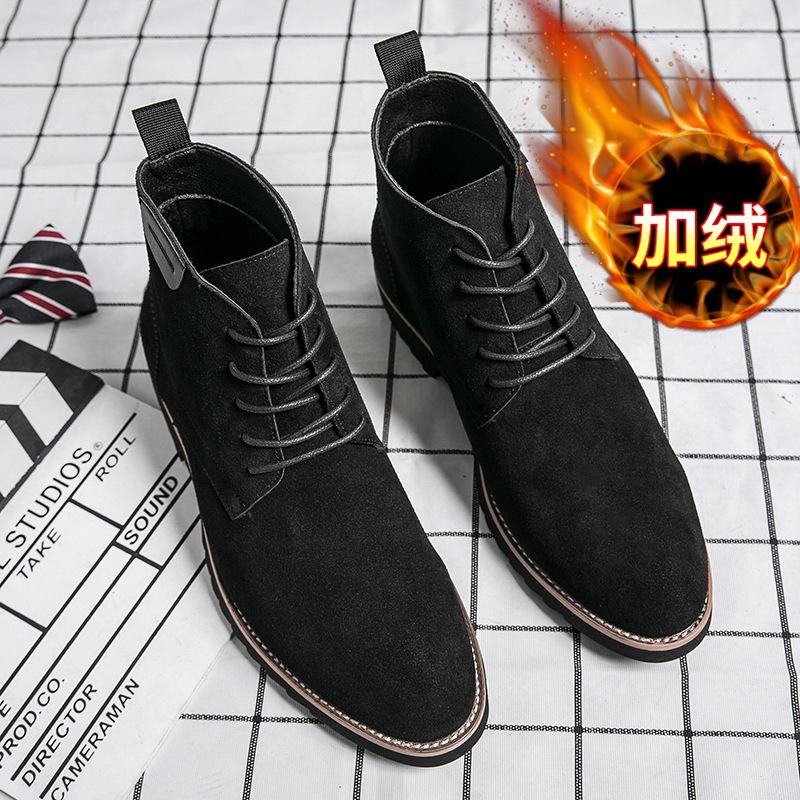 Men's leather boots 45 large size autumn and winter new Martin boots fashionable men's retro short boots trendy leather shoes