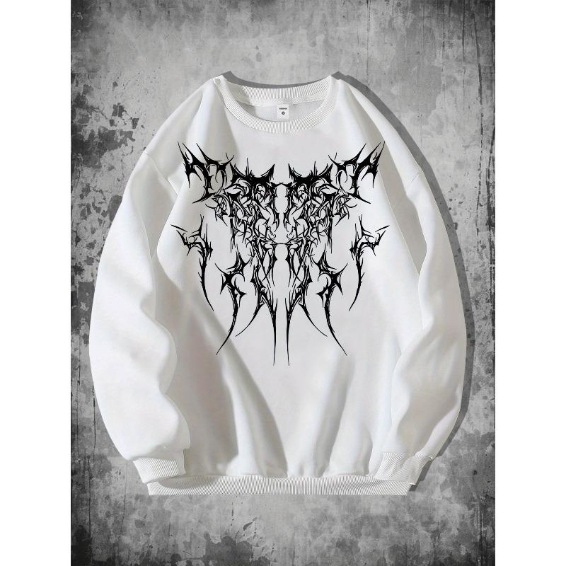 Gothic Vintage Thorn Print Comfortable And Warm Casual Sweatshirt for Autumn And Winter