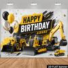 Engineering Vehicle-themed Birthday Party Banner Background Is Suitable for Indoor and Outdoor Birthday Events