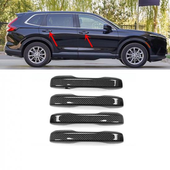 Carbon Fiber Exterior Door Handles Cover Trim 4pcs For Honda CRV CR-V -2025