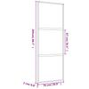 Sliding Door Golden 76 X 205 Cm Tempered Clear Glass and Aluminum