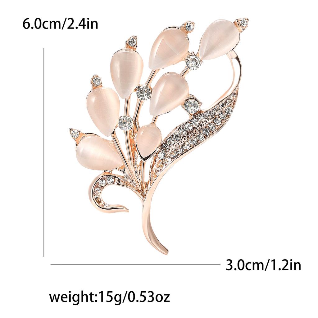 High-Grade Alloy Rhinestone Opal Bouquet Brooch Elegant Temperament Women'S Clothing Brooch Jewelry Pin