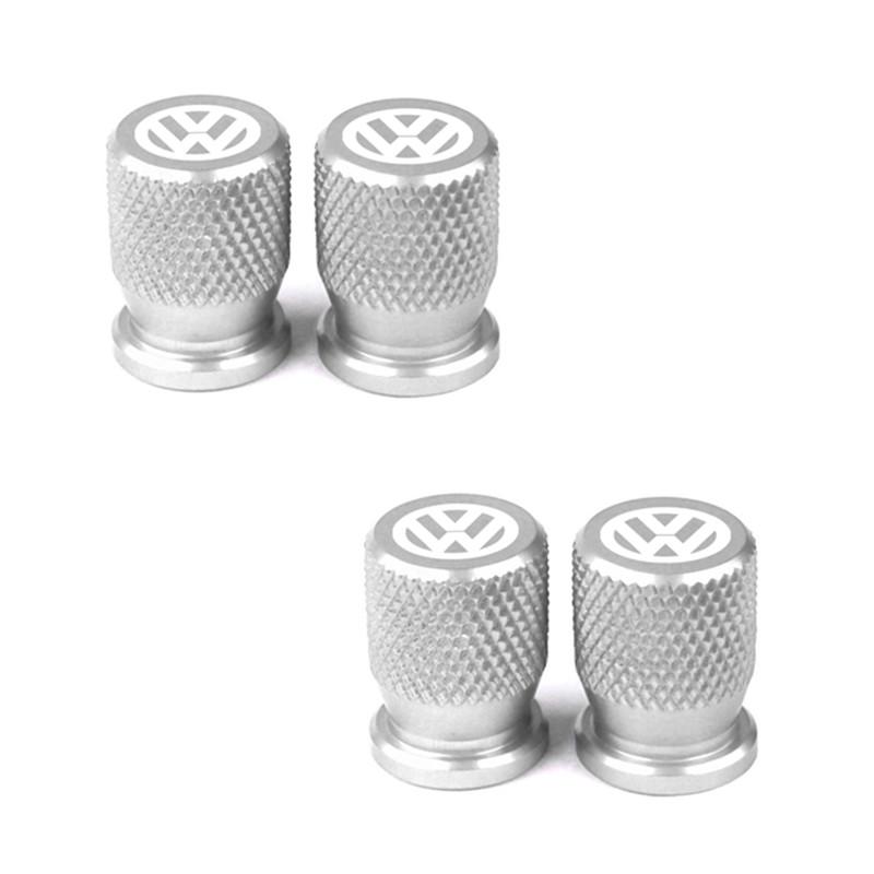 

Для VOLKSWAGEN 4 шт. Ковпачки клапанів шин коліс автомобіля Алюмінієві герметичні кришки Логотип-емблема для VW Volkswagen Golf Polo Passat Tiguan До слонова кістка