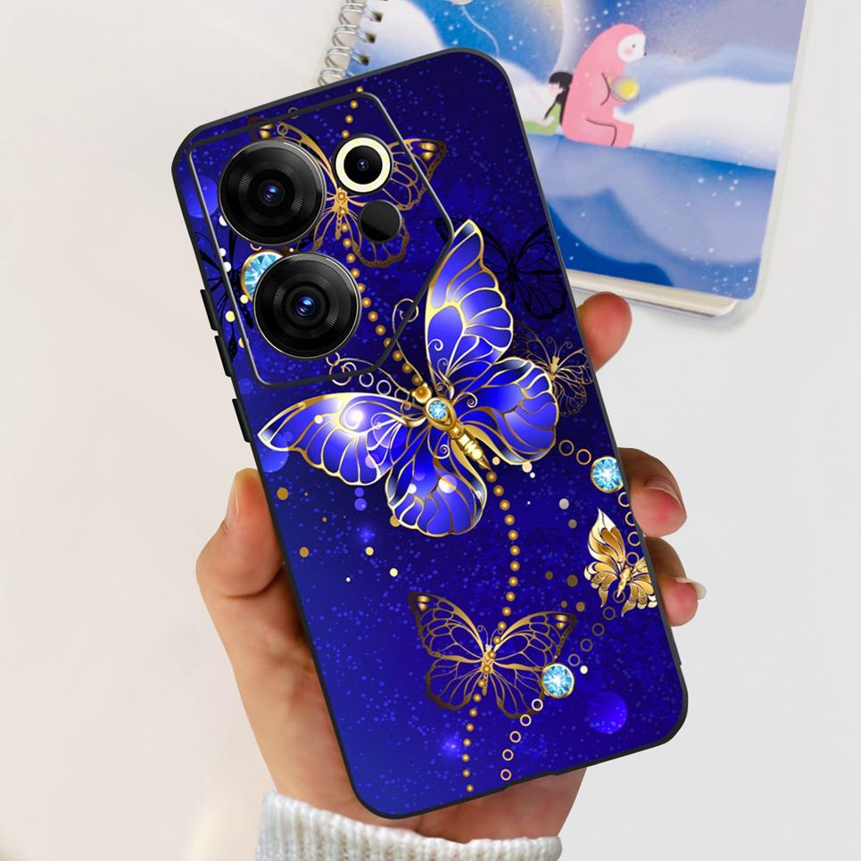 For Tecno Camon 20 20 Pro 4/5G 20s Pro 20 Premier Butterfly Flower Colorful Girly Funda Transparent Soft TPU Silicone Back Cover