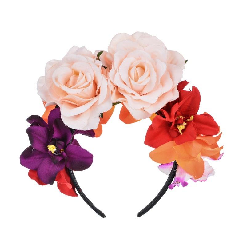 

Креативная европейская и американская мода отпуск свадебная головная повязка на голову Хэллоуин вечеринка женская гирлянда с бантом из роз