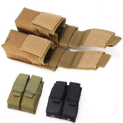 Pistolenmagazintasche Taktisch Doppel-MOLLE-Gürtel Dual-Magazinbeutel Taschenlampenhalter Befestigungspaket Waffe Jagdzubehör