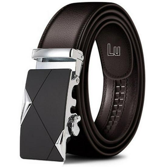 Men's Extra Long Khaki Leather Belt with Automatic Buckle - 140-150cm Casual Business Cowhide Waist Belt