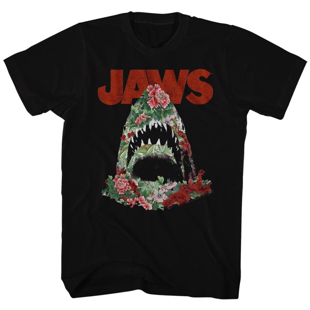 Jaws 70 Thriller Movie Jaws Made Of Flowers Great White Shark Men T Shirt XL