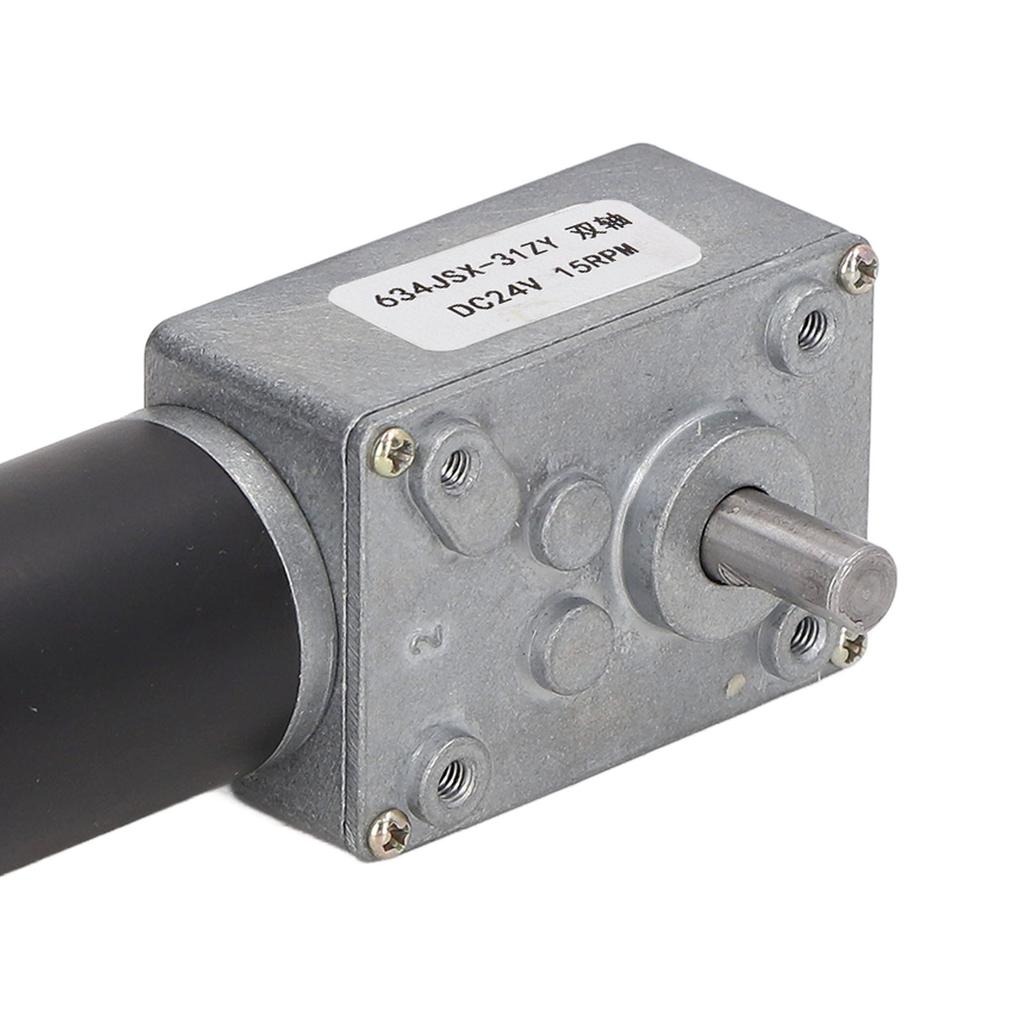 Gear Motor 24V Speed Reduction Self Locking Dual Shaft Reversible Worm Geared Motor