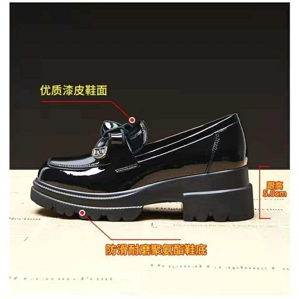 Wear loafers women's shoes 2025 spring and autumn new versatile jk uniform shoes British style heightened thick-soled four-season small leather shoes