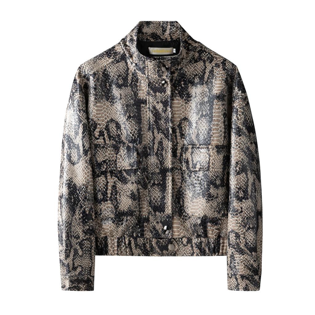 Red Short Soft Leather Jacket for Women Spring Autumn Loose Fit Casual Coat Petite Size