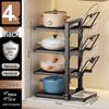 Miflame 4-Tier Kitchen Pot & Pan Organizer with 3 Lid Holders