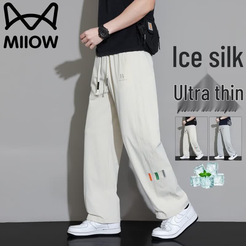 MIIOW Men's Summer Loose Breathable Casual Straight-Leg Long Pants