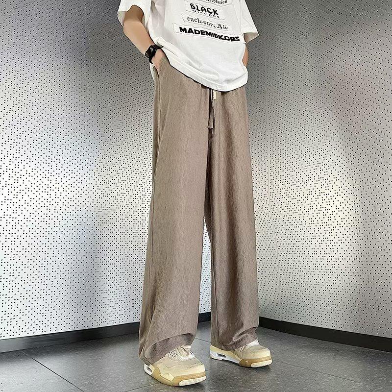 Solid Color Pants Men's Summer Straight Loose Trend American High Street Ins Tide Brand Drape Wide Leg Casual Trousers