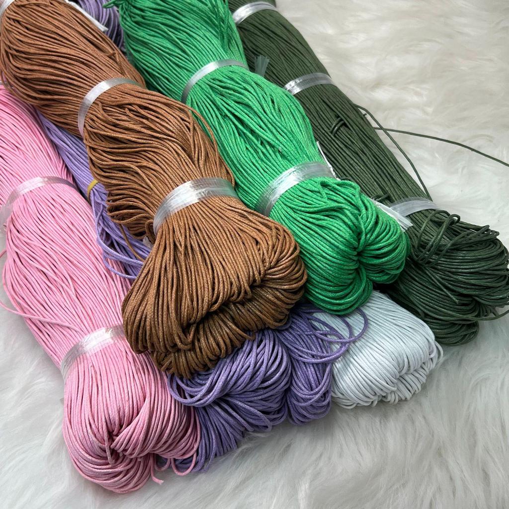 2mm Colored Wax Cord for Beaded Necklace, Handmade DIY Weaving & Tassel Cord, Clothing Accessories.