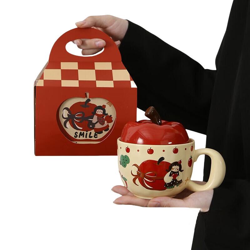 Duoli Bowknot Apple Ceramic Mug Set 400ml