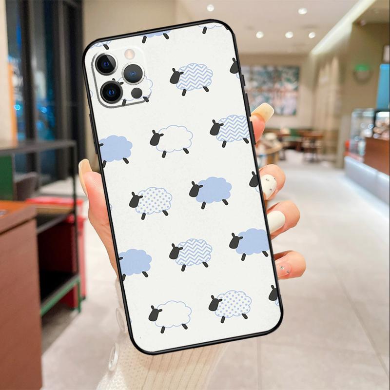 Cute Sheep Phone Case For iPhone 17 16 15 14 13 11 12 Pro Max mini 16 Plus 16e 17 Air Protective Cover