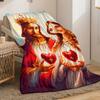Sacri Cuori di Gesù e Maria Arte Religiosa Coperta in Pile Fede Cristiana Decorazione per la Casa Regalo per Credenti Confort Spirituale Morbida