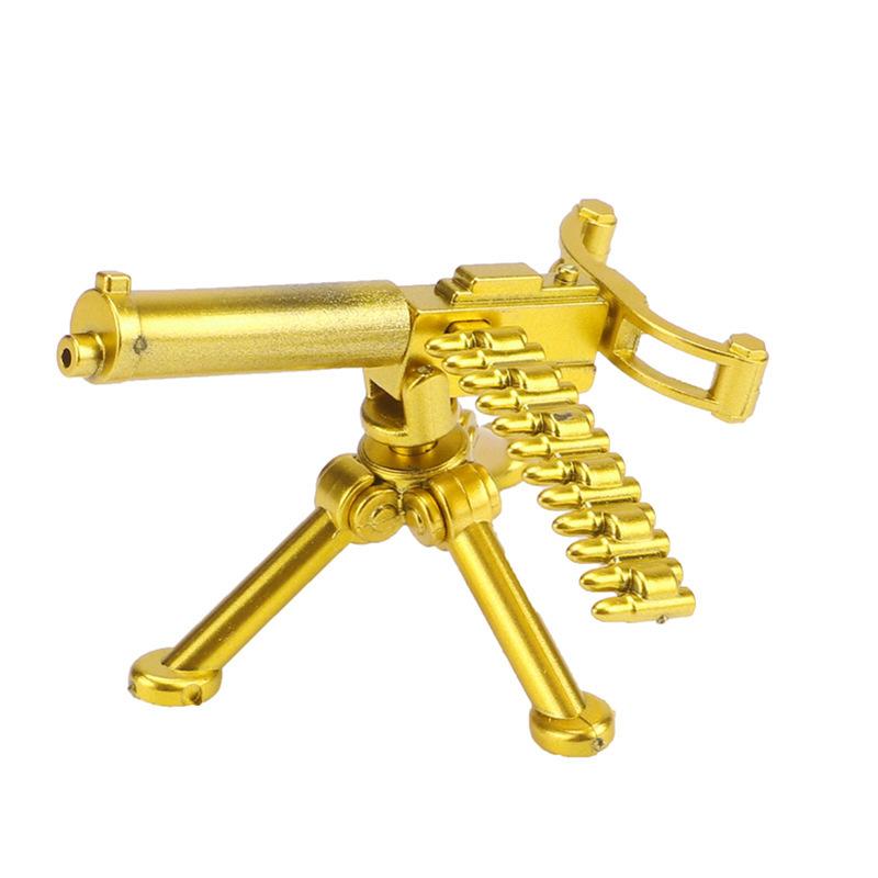 Doll Scene With Gold Anti-Aircraft Machine Gun Maxine Heavy Machine Gun Mountain Gun Assembly Building Block
