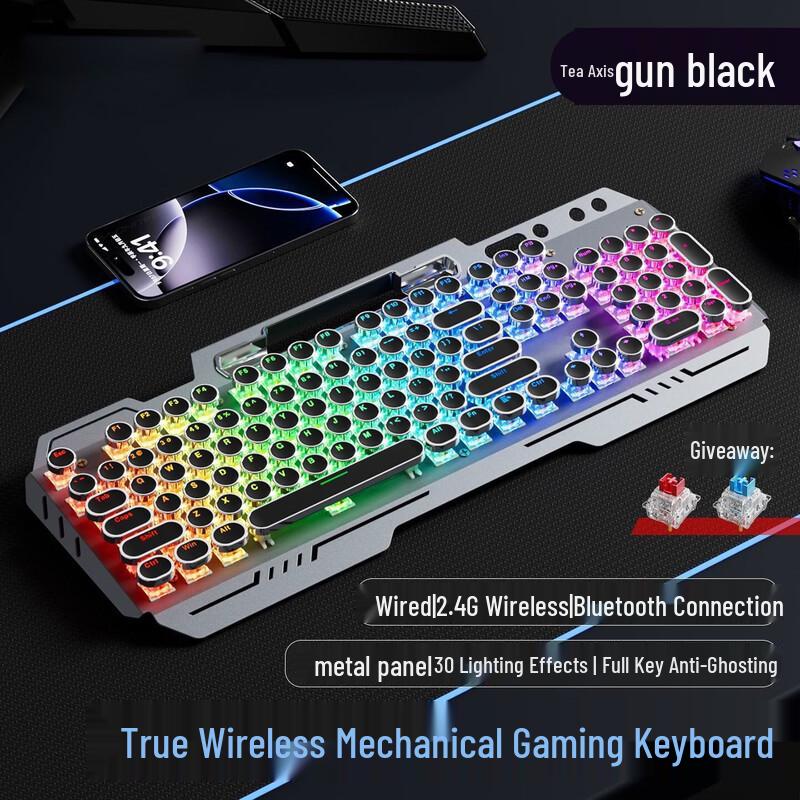 OLOEY Steampunk Wireless Mechanical Keyboard Set