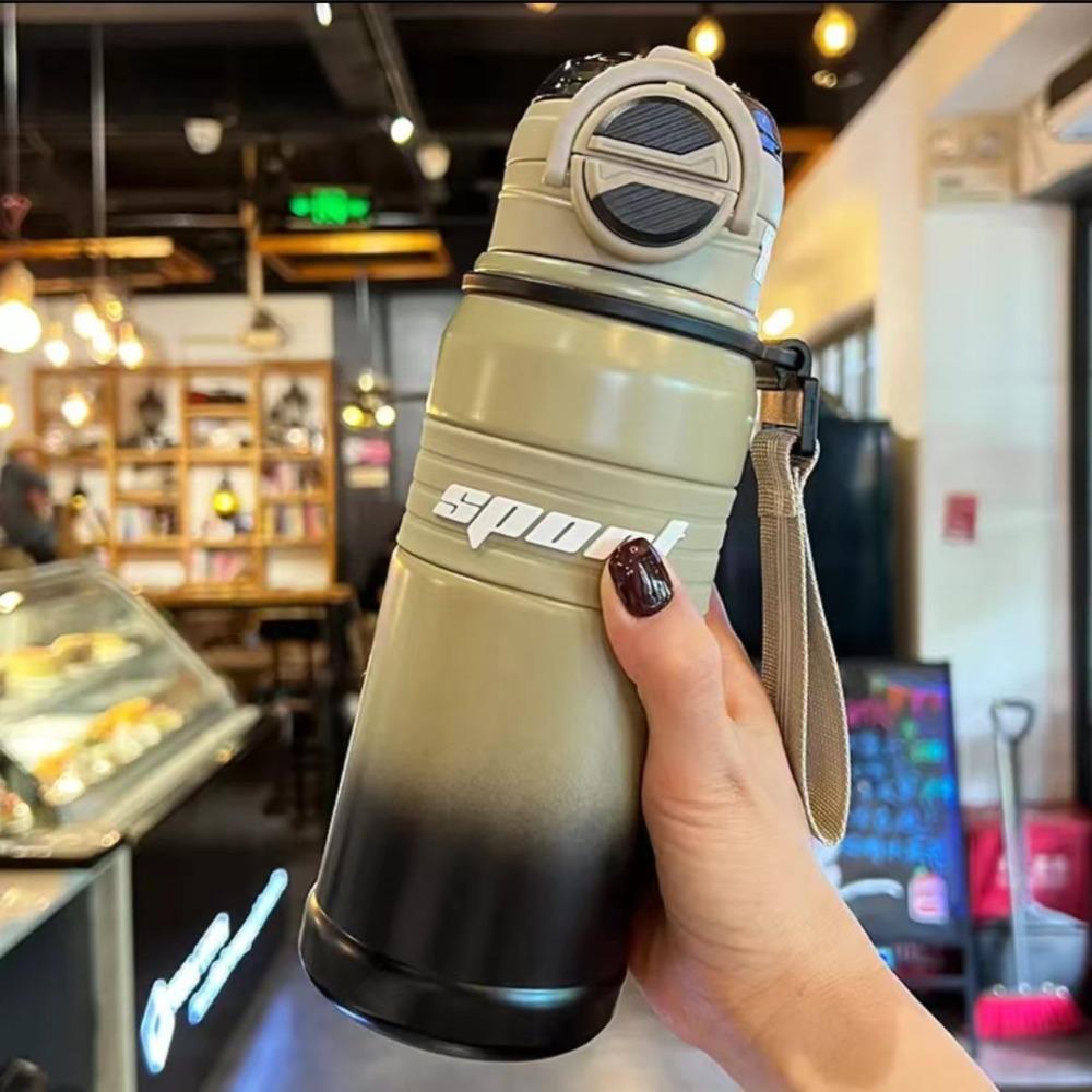 

650ml Sports Water Bottle 316 Stainless Steel Thermal Flask Thermos Bottle Gym коричневый