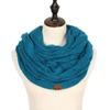 New Women Solid Color Cable Knitting Wool Snood Infinity Scarf Winter Neck Warmer Cowl Collar Circle Scarves AC041