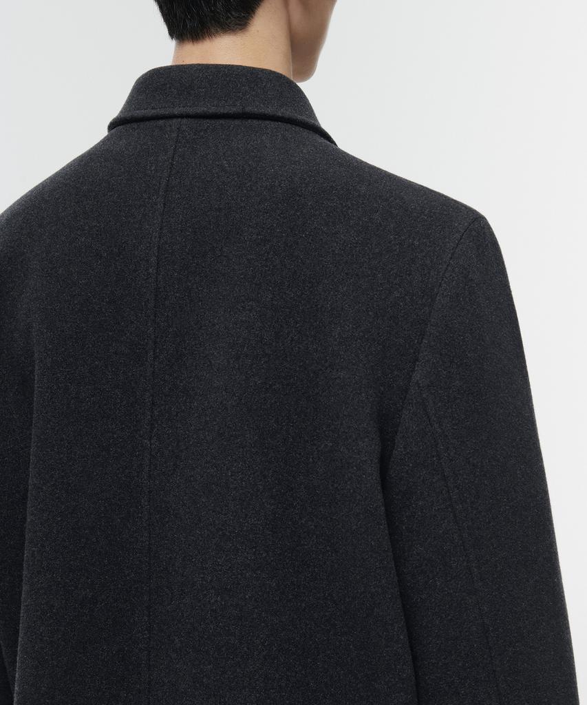 Musinsa Standard Wool Blend Oversized Short Balmacaan Coat [Charcoal Grey]