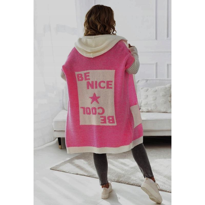 Φθινοπωρινή και Χειμερινή Γυναικεία Πλεκτή Ζακέτα Άνετο Χαλαρό Μήκος Μέσης Πουλόβερ