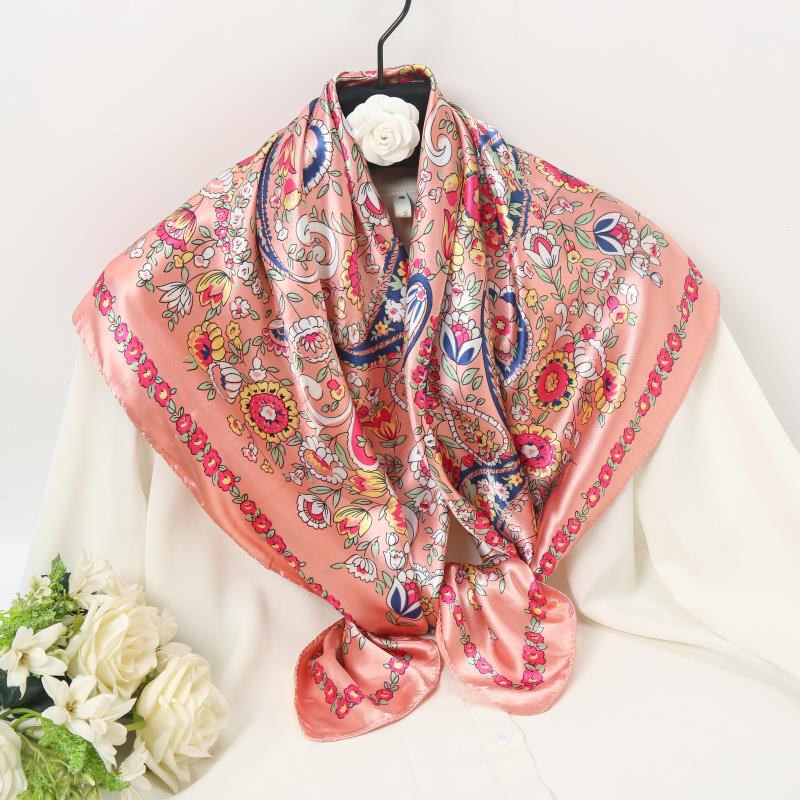 Vogue Foulard Satin Square Silk Scarf Scarfs High Quality 1PC 90*90cm Shawl Scarves Elegant Popular Women