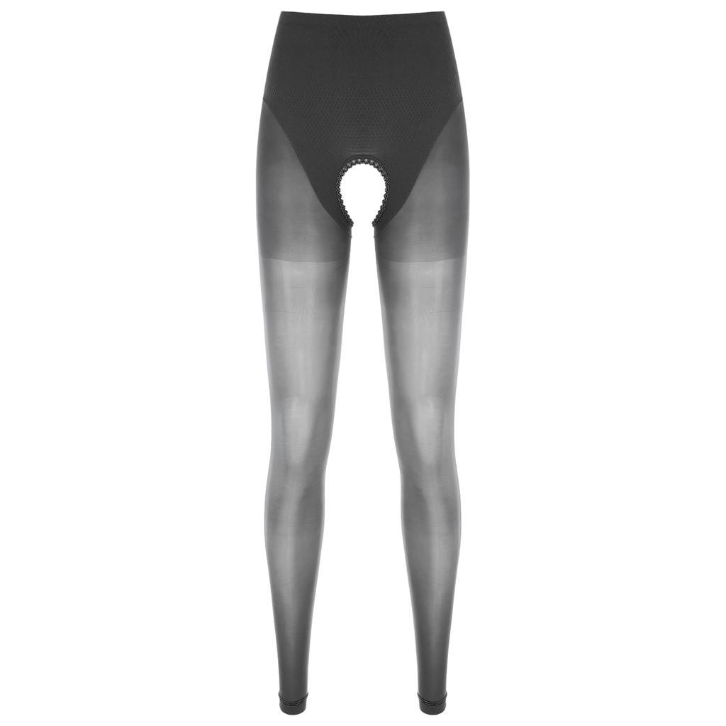 Ladies See Through High Waist Skinny Pants Open Crotch or Regular Stockings Honeymoon Gift
